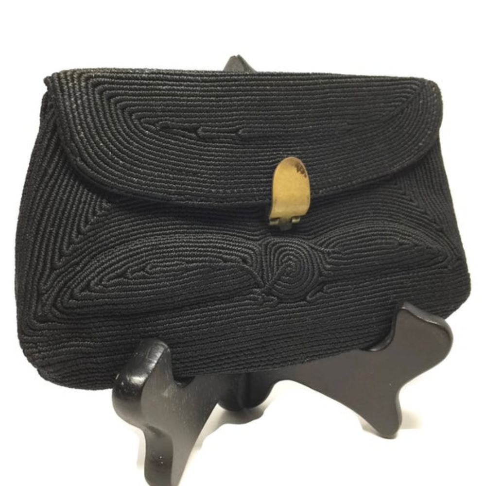 Corde Black Evening Clutch, Evening Purse